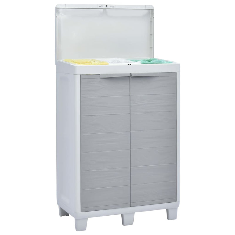 Garden Dustbin with 3 Bags Light Grey 65x38x102 cm Payday Deals