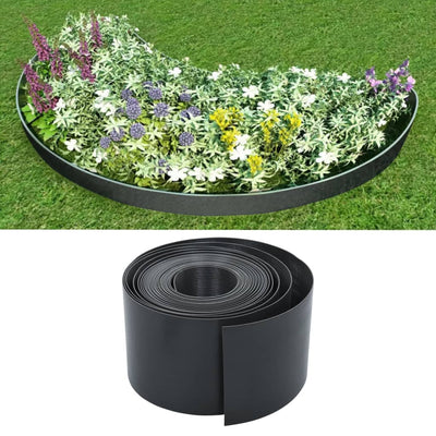 Garden Edging Grey 10 m 15 cm PE Payday Deals