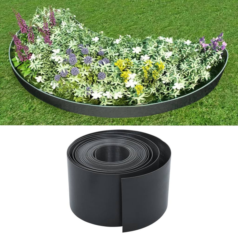 Garden Edging Grey 10 m 15 cm PE Payday Deals