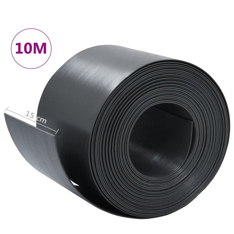 Garden Edging Grey 10 m 15 cm PE Payday Deals