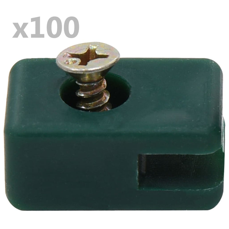 Garden Fence Wire Holder with Screw 100 Sets Green Payday Deals