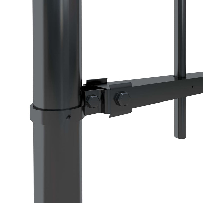 Garden Fence with Hoop Top Steel 5.1 m Black Payday Deals