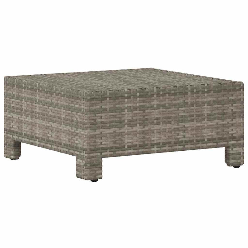 Garden Footrest with Cushion Grey Poly Rattan Payday Deals