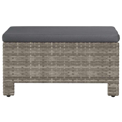Garden Footrest with Cushion Grey Poly Rattan Payday Deals