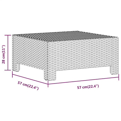 Garden Footrest with Cushion Grey Poly Rattan Payday Deals