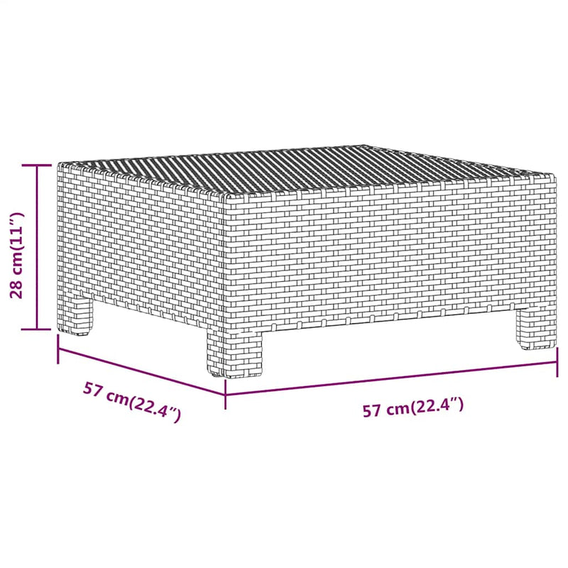 Garden Footrest with Cushion Grey Poly Rattan Payday Deals