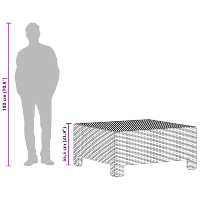 Garden Footrest with Cushion Grey Poly Rattan Payday Deals
