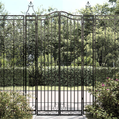 Garden Gate Black 121x8x200 cm Wrought Iron