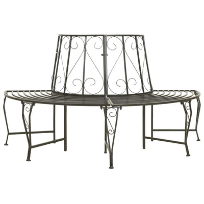 Garden Half Round Tree Bench 160 cm Steel Payday Deals