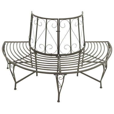 Garden Half Round Tree Bench 160 cm Steel Payday Deals