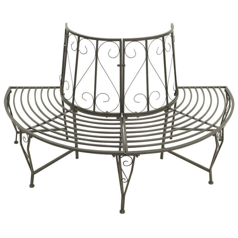 Garden Half Round Tree Bench 160 cm Steel Payday Deals