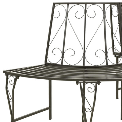 Garden Half Round Tree Bench 160 cm Steel Payday Deals