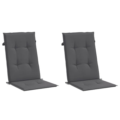 Garden Highback Chair Cushions 2 pcs Anthracite 120x50x3 cm Fabric Payday Deals