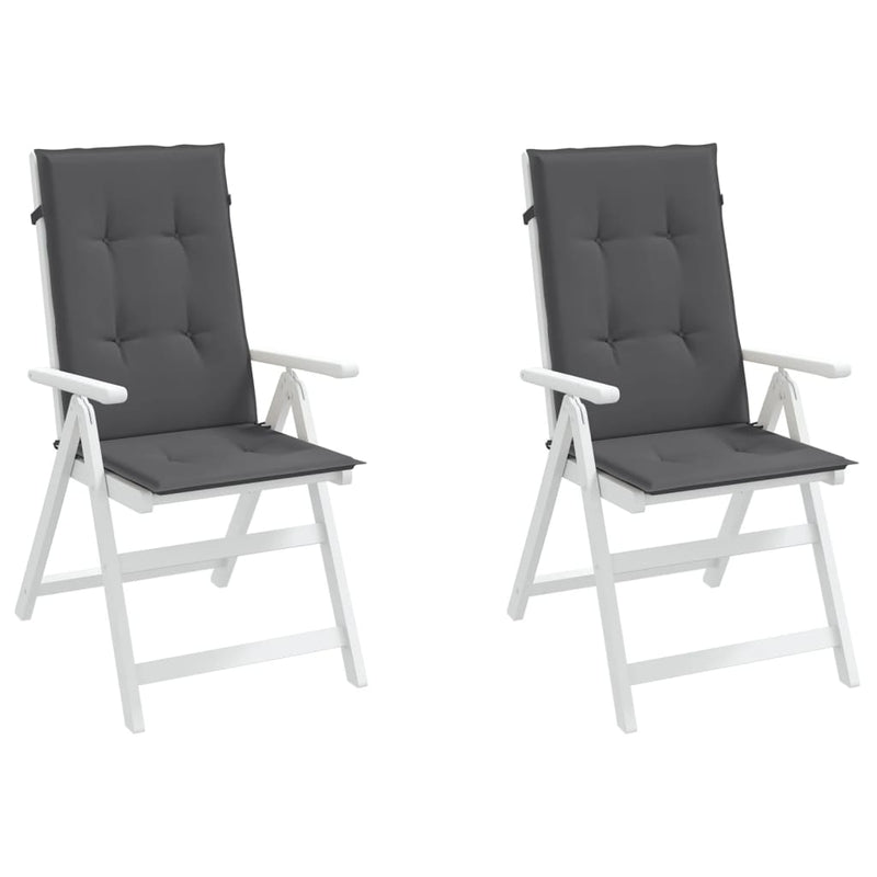Garden Highback Chair Cushions 2 pcs Anthracite 120x50x3 cm Fabric Payday Deals