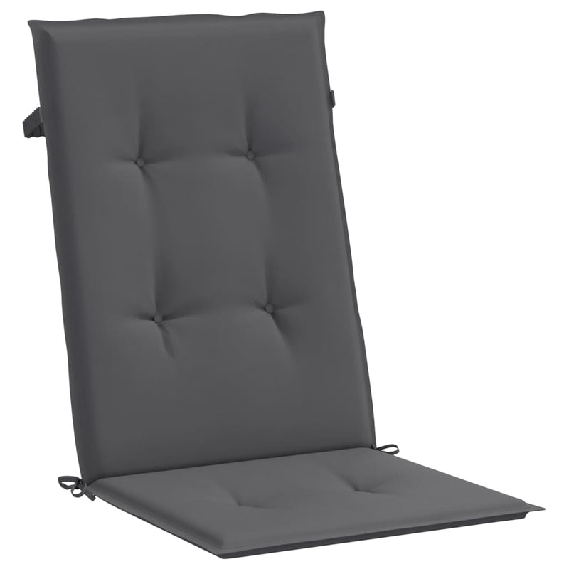 Garden Highback Chair Cushions 2 pcs Anthracite 120x50x3 cm Fabric Payday Deals