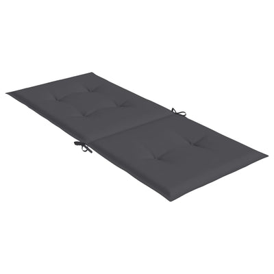 Garden Highback Chair Cushions 2 pcs Anthracite 120x50x3 cm Fabric Payday Deals