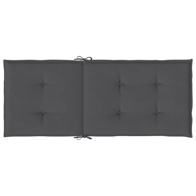 Garden Highback Chair Cushions 2 pcs Anthracite 120x50x3 cm Fabric Payday Deals