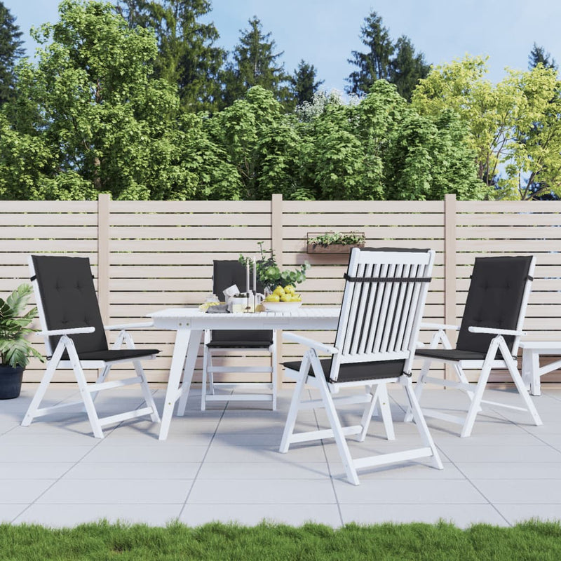 Garden Highback Chair Cushions 4 pcs Black 120x50x3 cm Fabric Payday Deals