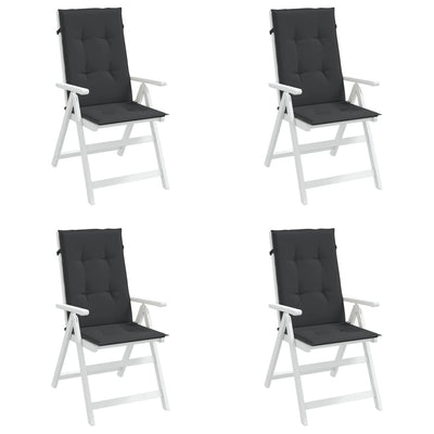 Garden Highback Chair Cushions 4 pcs Black 120x50x3 cm Fabric Payday Deals