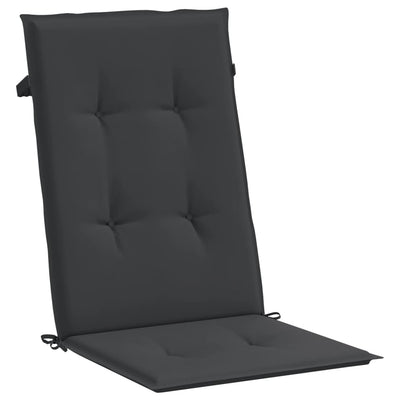 Garden Highback Chair Cushions 4 pcs Black 120x50x3 cm Fabric Payday Deals