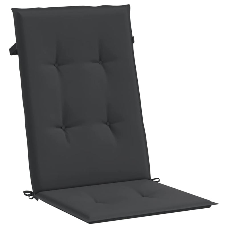 Garden Highback Chair Cushions 4 pcs Black 120x50x3 cm Fabric Payday Deals