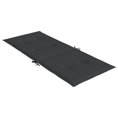 Garden Highback Chair Cushions 4 pcs Black 120x50x3 cm Fabric Payday Deals
