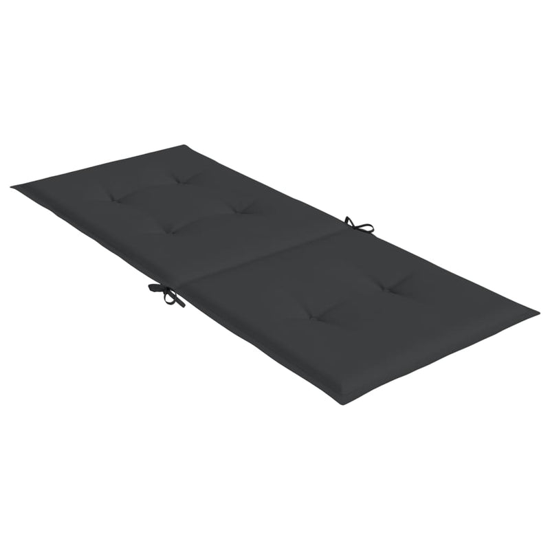 Garden Highback Chair Cushions 4 pcs Black 120x50x3 cm Fabric Payday Deals