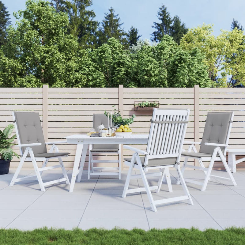 Garden Highback Chair Cushions 4 pcs Grey 120x50x3 cm Fabric Payday Deals