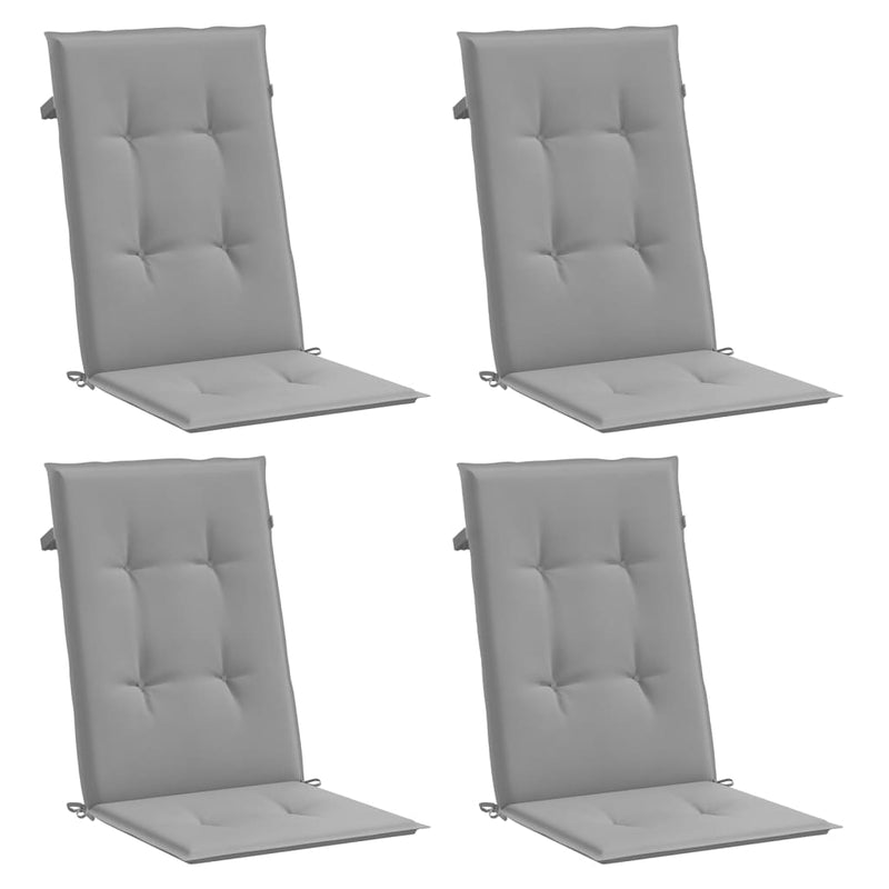 Garden Highback Chair Cushions 4 pcs Grey 120x50x3 cm Fabric Payday Deals
