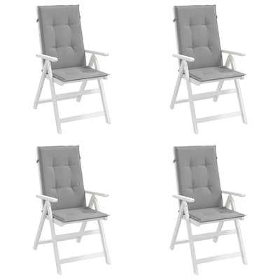 Garden Highback Chair Cushions 4 pcs Grey 120x50x3 cm Fabric Payday Deals
