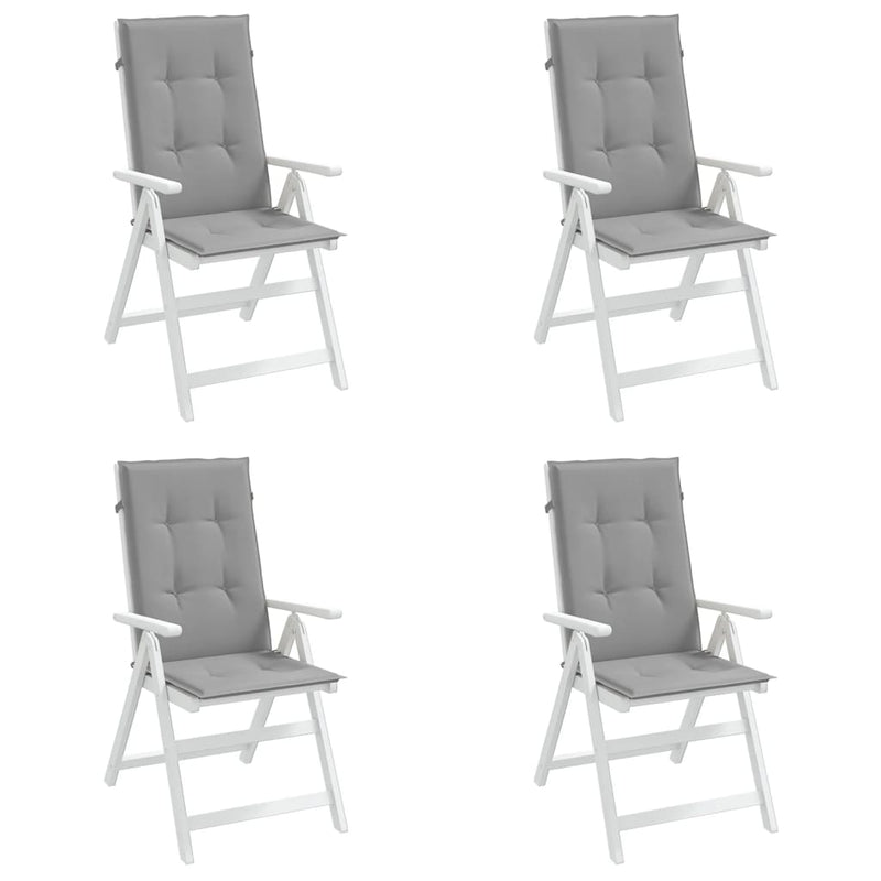 Garden Highback Chair Cushions 4 pcs Grey 120x50x3 cm Fabric Payday Deals
