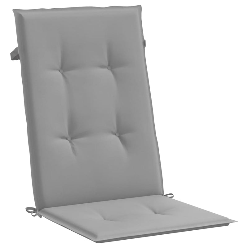 Garden Highback Chair Cushions 4 pcs Grey 120x50x3 cm Fabric Payday Deals