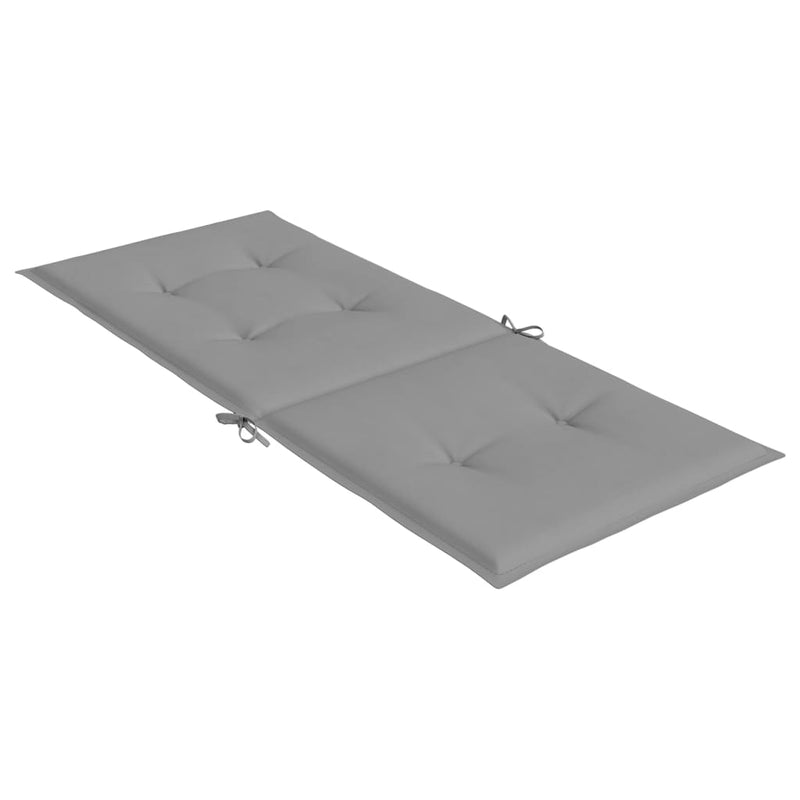 Garden Highback Chair Cushions 4 pcs Grey 120x50x3 cm Fabric Payday Deals