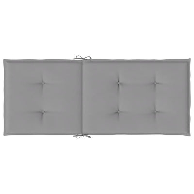 Garden Highback Chair Cushions 4 pcs Grey 120x50x3 cm Fabric Payday Deals