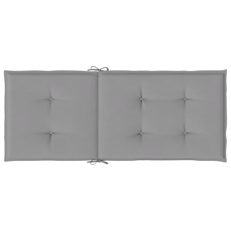 Garden Highback Chair Cushions 4 pcs Grey 120x50x3 cm Fabric Payday Deals