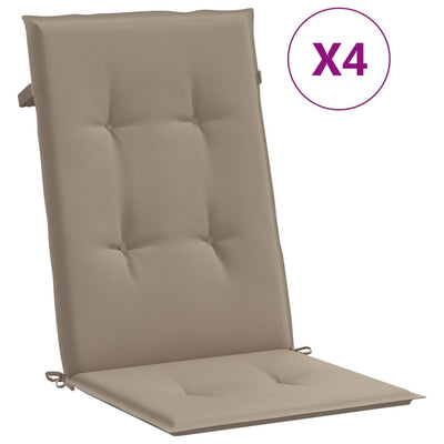 Garden Highback Chair Cushions 4 pcs Taupe 120x50x3 cm Fabric Payday Deals