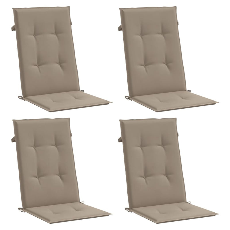Garden Highback Chair Cushions 4 pcs Taupe 120x50x3 cm Fabric Payday Deals