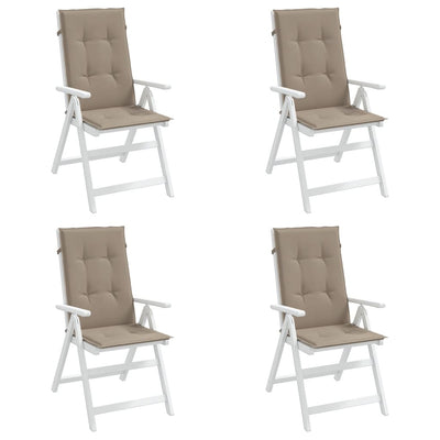Garden Highback Chair Cushions 4 pcs Taupe 120x50x3 cm Fabric Payday Deals
