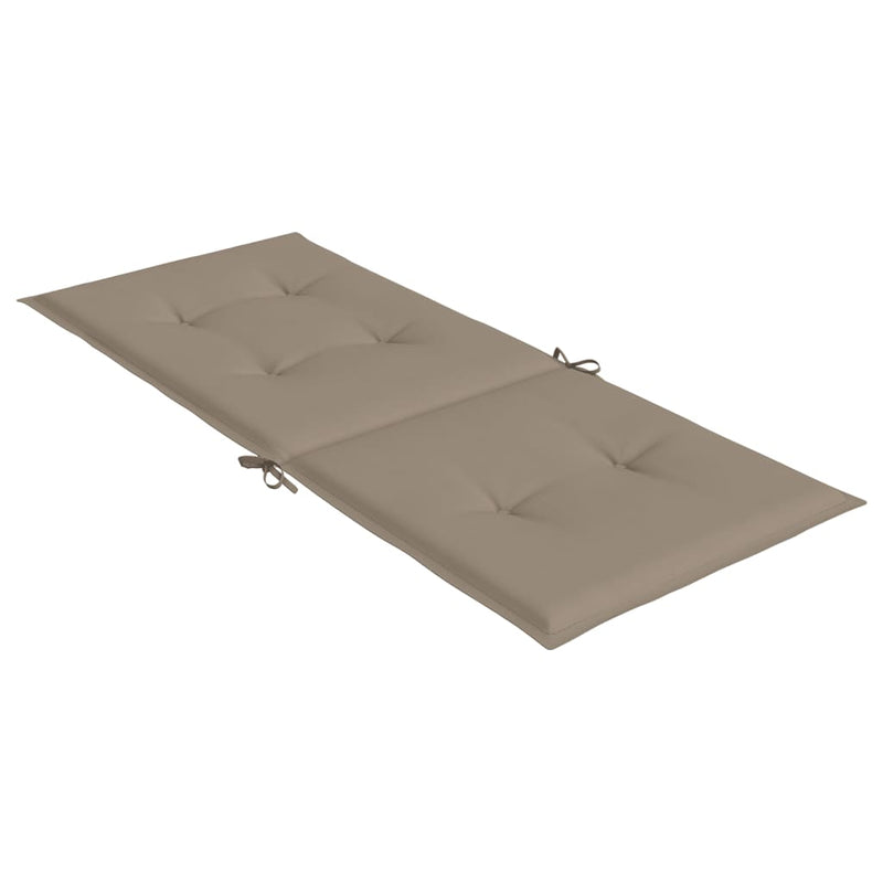Garden Highback Chair Cushions 4 pcs Taupe 120x50x3 cm Fabric Payday Deals