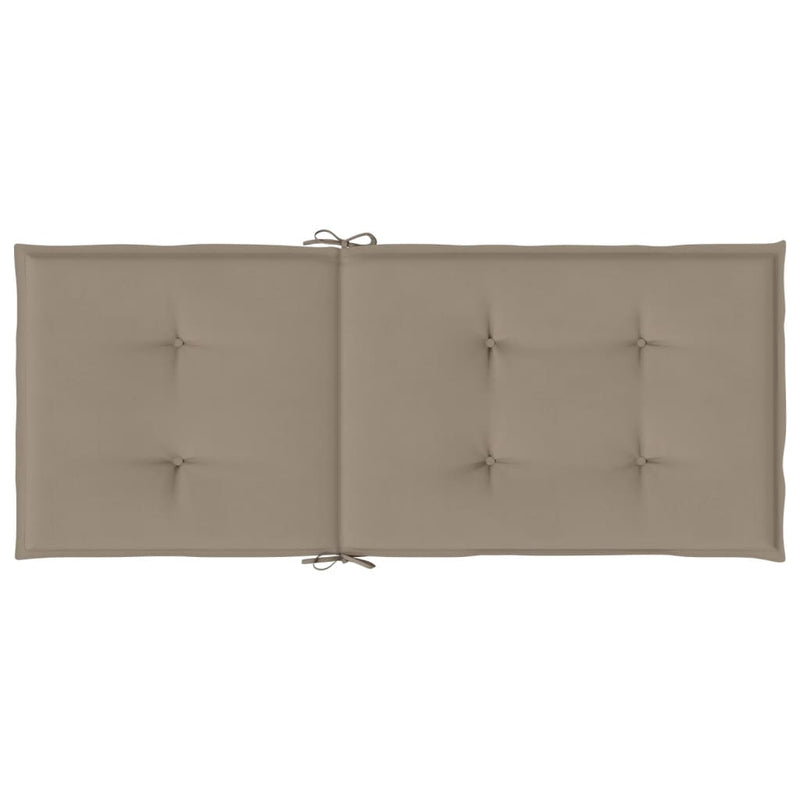 Garden Highback Chair Cushions 4 pcs Taupe 120x50x3 cm Fabric Payday Deals