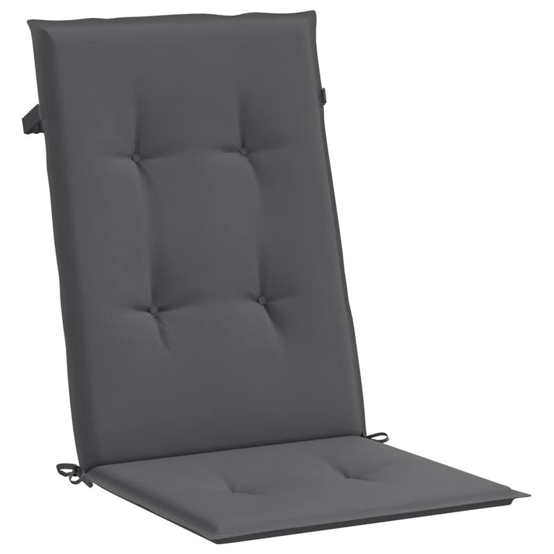 Garden Highback Chair Cushions 6 pcs Anthracite 120x50x3 cm Fabric Payday Deals