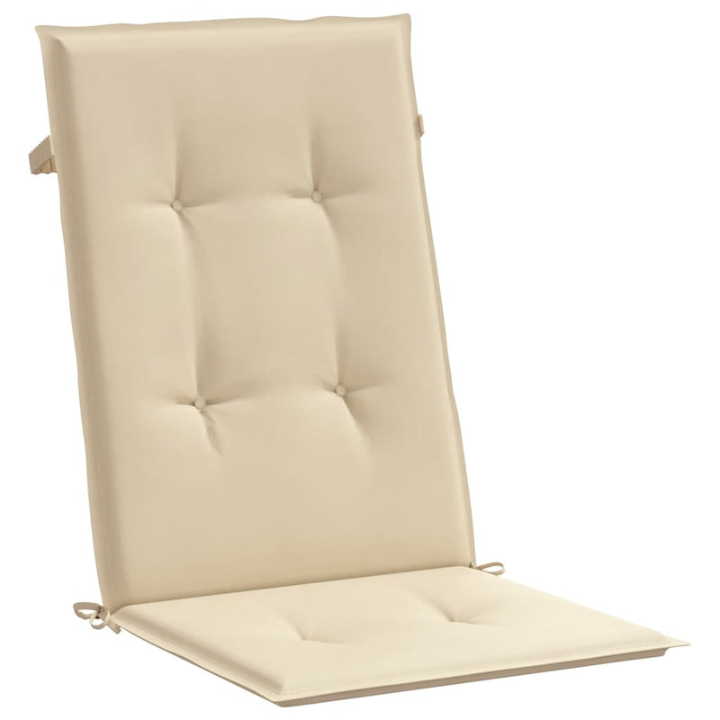 Garden Highback Chair Cushions 6 pcs Beige 120x50x3 cm Fabric Payday Deals
