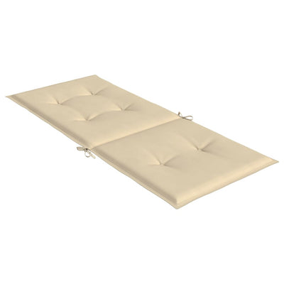 Garden Highback Chair Cushions 6 pcs Beige 120x50x3 cm Fabric Payday Deals