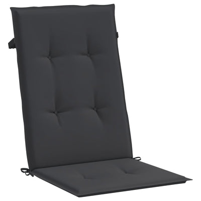 Garden Highback Chair Cushions 6 pcs Black 120x50x3 cm Fabric Payday Deals