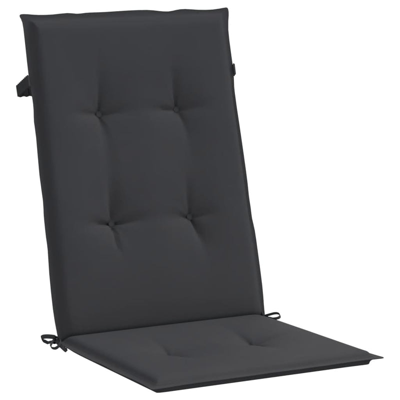 Garden Highback Chair Cushions 6 pcs Black 120x50x3 cm Fabric Payday Deals