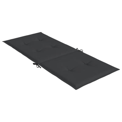 Garden Highback Chair Cushions 6 pcs Black 120x50x3 cm Fabric Payday Deals
