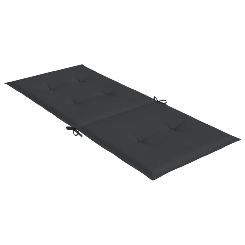Garden Highback Chair Cushions 6 pcs Black 120x50x3 cm Fabric Payday Deals