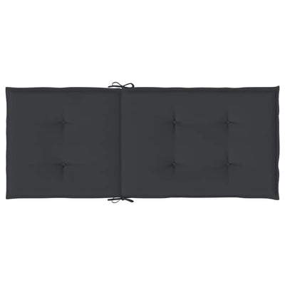 Garden Highback Chair Cushions 6 pcs Black 120x50x3 cm Fabric Payday Deals