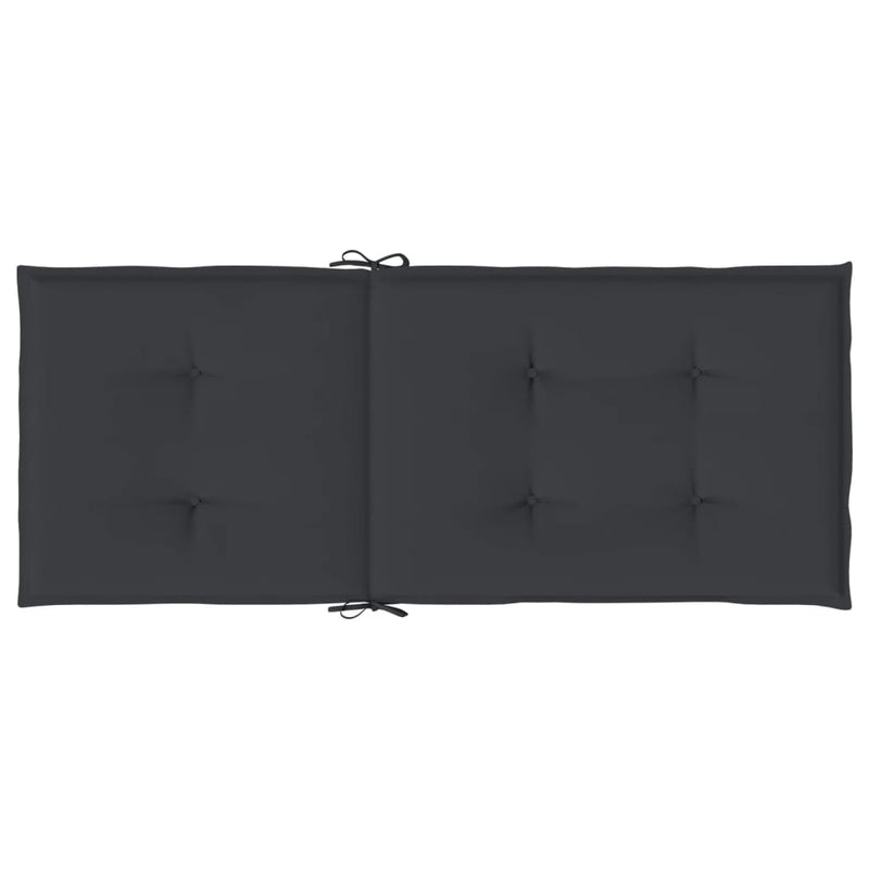 Garden Highback Chair Cushions 6 pcs Black 120x50x3 cm Fabric Payday Deals