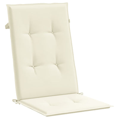 Garden Highback Chair Cushions 6 pcs Cream 120x50x3 cm Fabric Payday Deals